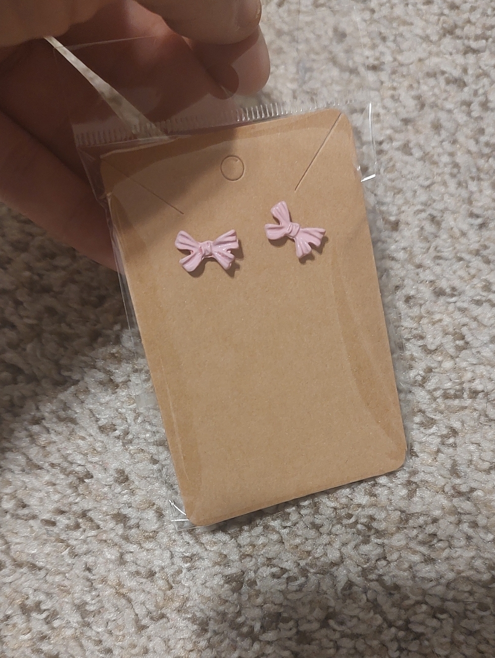 Pink Bow Stud Earrings